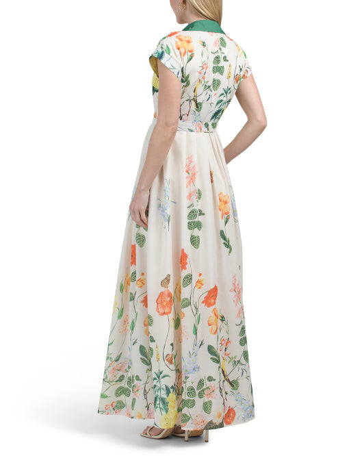 DALIA MACPHEE Short Sleeve Floral Dress