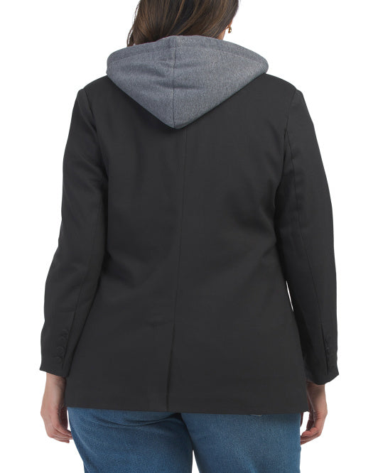 BAGATELLE COLLECTION Plus Removable Dickey Single Breasted Jacket