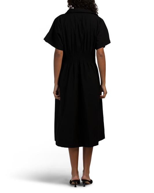 LEA Short Sleeve Pleated Waist Floral Maxi Dress