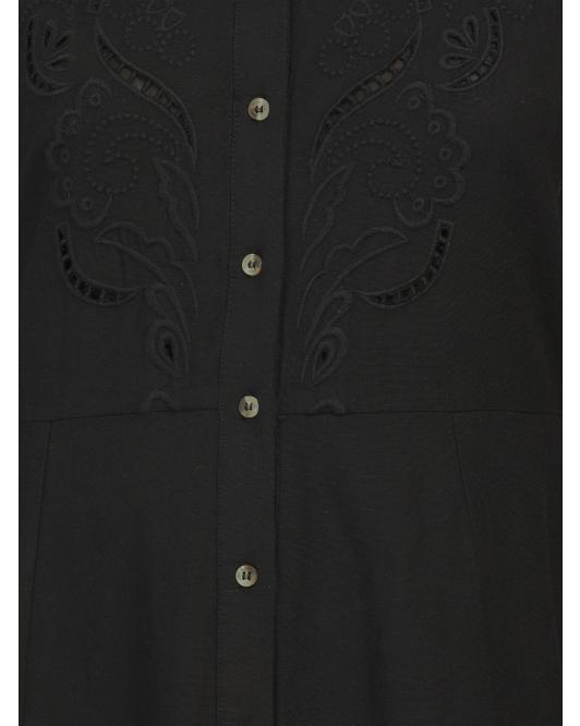 LEA Embroidered Long Sleeve Shirt Dress