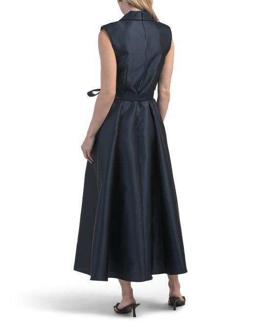 ADRIANNA PAPELL Sleeveless Mikado Tea-length Dress