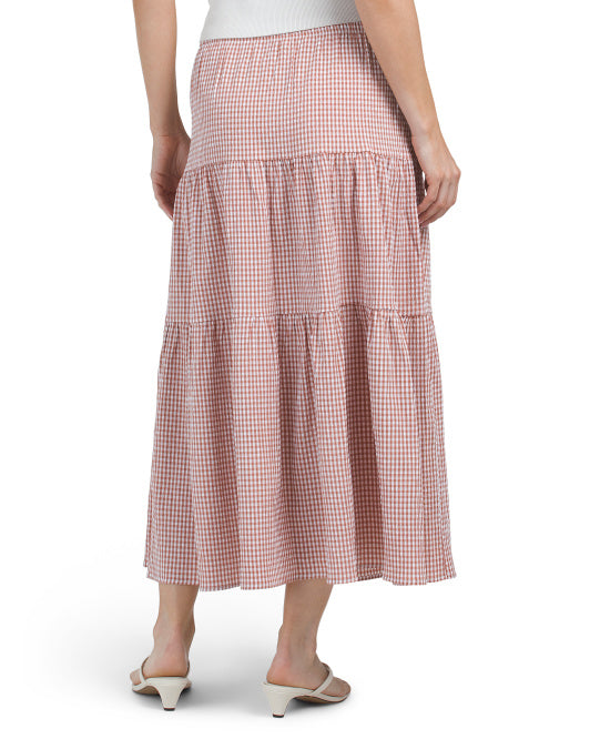 WDNY Gingham Midi Skirt