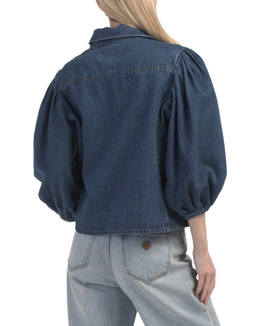 OAT NEW YORK Denim Puff Sleeve Shirt