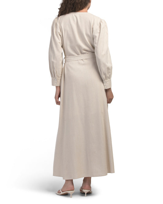 SOLITAIRE Long Sleeve Floral Cutwork Maxi Dress