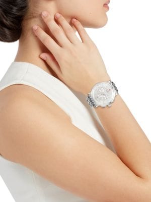 Michele
20MM Stainless Steel & Diamond Chronograph Bracelet Watch