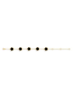 Jan-Kou
14K Goldplated Onyx Clover Bracelet