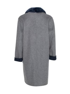 WOLFIE FURS
Cashmere-Blend & Mink Fur-Trim Coat
