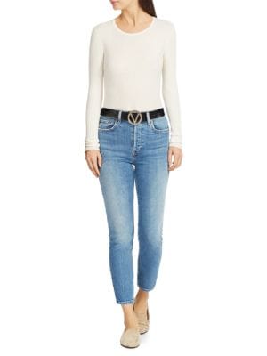 Valentino by Mario Valentino
Embossed Leather Logo Belt