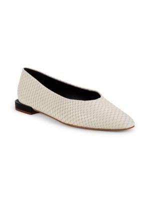 Saks Fifth Avenue
Snake-Embossed Leather Ballet Flats