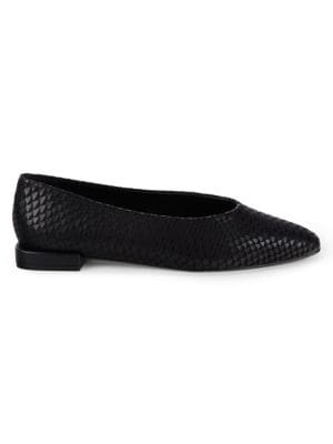 Saks Fifth Avenue
Snake-Embossed Leather Ballet Flats