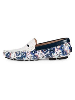 Robert Graham
Welnick Print Leather Driving Loafers