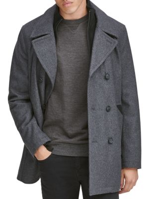 Kenneth Cole
Faux Shearling Hooded Wool Blend Coat