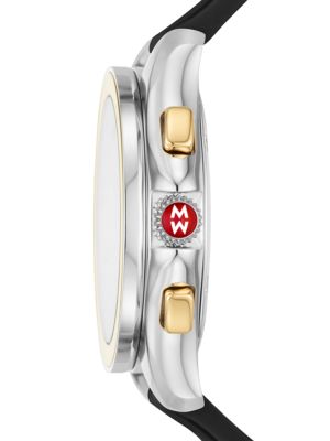 Michele
Cape 38MM Two-Tone Stainless Steel & Silicone Strap Chrono Watch