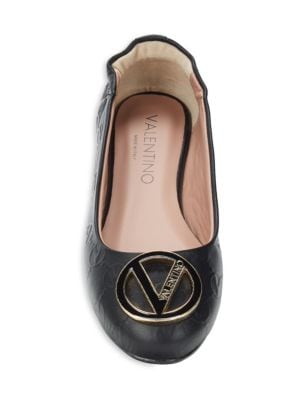Valentino by Mario Valentino
Calliope Monogram Leather Ballet Flats