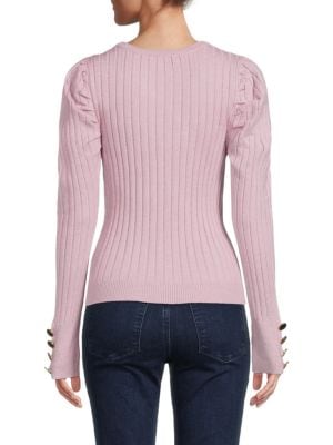 Cliché
Puff Sleeve Ribbed Sweater