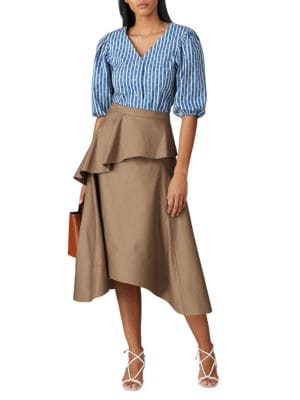 Tory Burch
Gemini Striped Puff-Sleeve Cropped Shirt