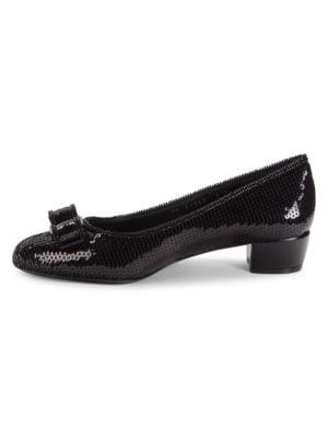 Salvatore Ferragamo
Vara Sequin Leather Pumps