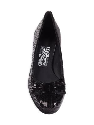 Salvatore Ferragamo
Vara Sequin Leather Pumps