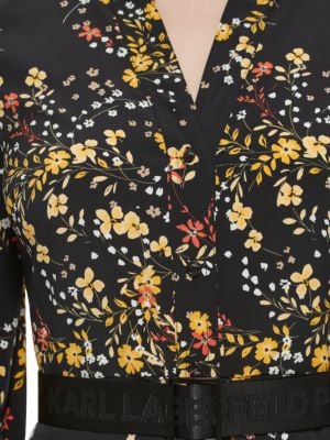 Karl Lagerfeld Paris
Floral Logo Belt Fit and Flare Dress