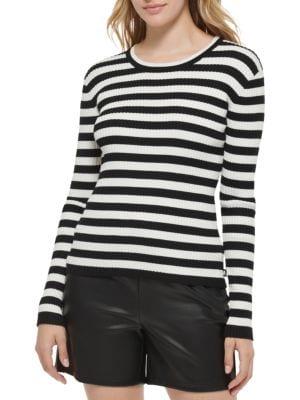 Karl Lagerfeld Paris
Stripe Crewneck Sweater