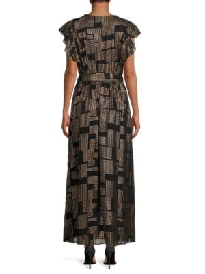 Donna Ricco
Flutter Sleeve Belted Wrap Dress