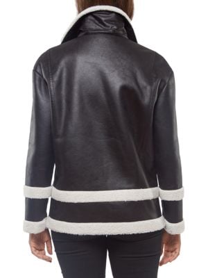 Sanctuary
Faux Shearling & Faux Leather Moto Jacket