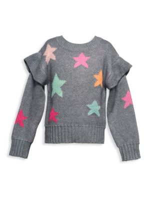 Baby Sara
 Little Girl's & Girl's Star Knit Ruffle Sweater