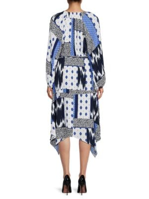 ELLA rafaella
Print Handkerchief Midi Dress