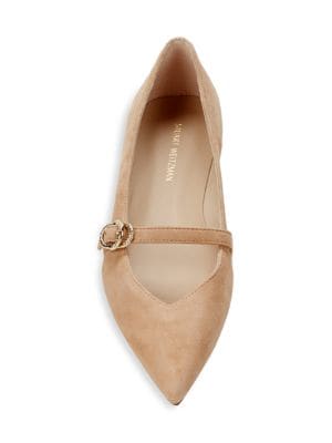 Stuart Weitzman
Crystal Buckle Suede Ballet Flats