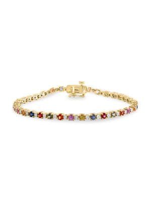 Effy ENY
14K Goldplated Sterling Silver, Sapphire & Diamond Bracelet
