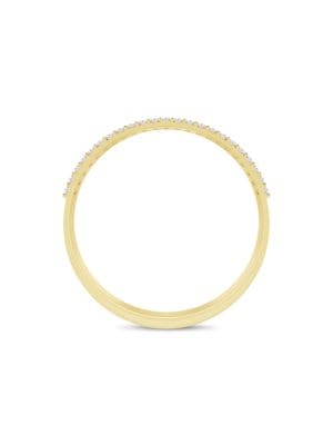 Saks Fifth Avenue
14K Yellow Gold & 0.125 TCW Diamond Double Row Half Eternity Ring