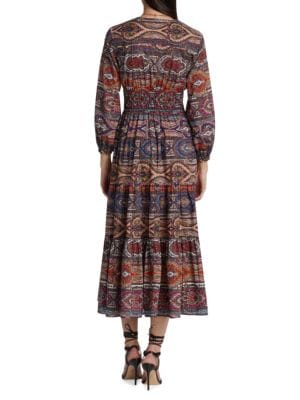 Derek Lam 10 Crosby
Elsa Tiered Printed Midi Dress