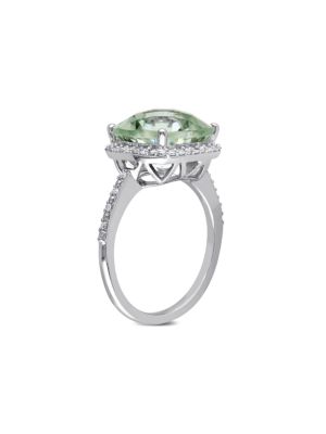 Sonatina
Sterling Silver, Quartz & Diamond Halo Ring