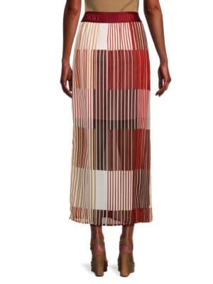 DKNY
Logo Striped Midi Skirt