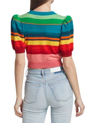 Alice + Olivia
Romi Striped Puff Sleeve Cardigan