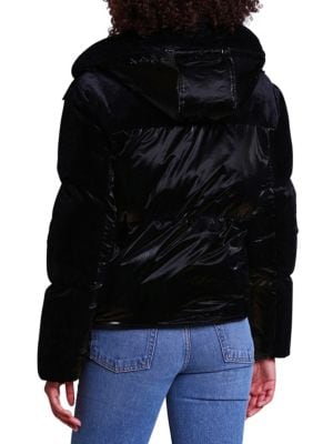 Avec Les Filles
Relaxed Mixed Media Hooded Puffer Jacket