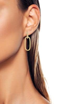 SPHERA MILANO
14K Goldplated Sterling Silver & Cubic Zirconia Link Drop Earrings