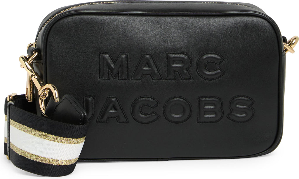Marc Jacobs Flash Leather Camera Crossbody Bag, Main, color, BLACK/ GOLD