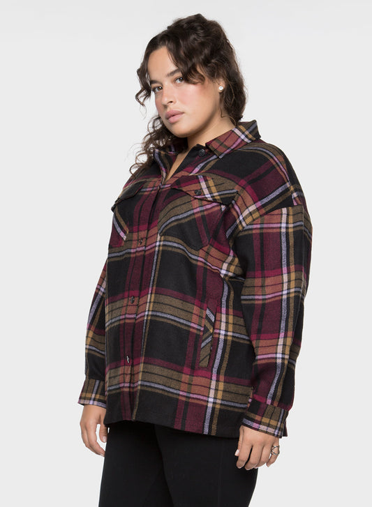 Oversized Plaid Shirt Jacket