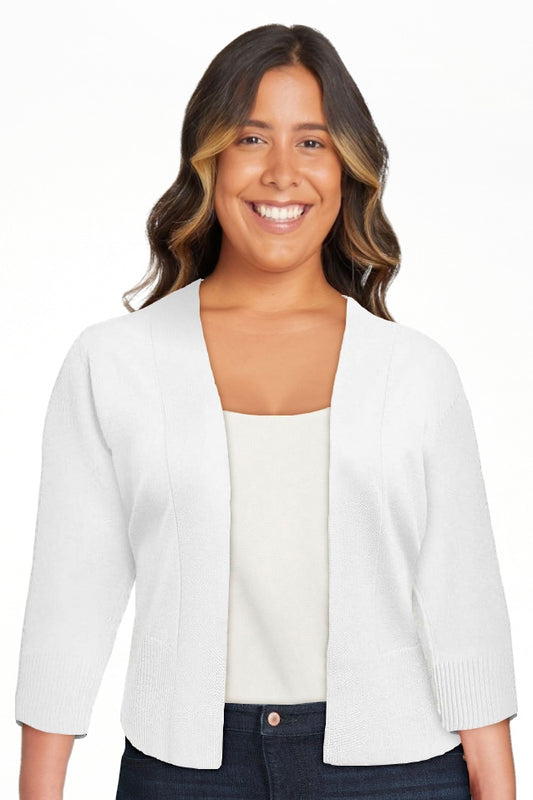 FOLUNSI Women's 3/4 Sleeve Cropped Cardigans Sweaters Jackets Open Front Short Shrugs for Dresses - image 2 of 10