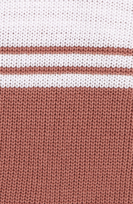 MELROSE AND MARKET Kids' Varsity Sweater, Alternate, color, TAN BURLWOOD TRIPLE STRIPE