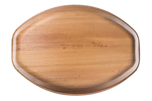 15" Oval Palm Leaf Serving Trays Platters - Pack of 5 - Disposable, Compostable, Natural, Tree Free, Sustainable, Eco-Friendly - Fancy Rustic Party Dinnerware and Utensils Like Wood, Bamboo