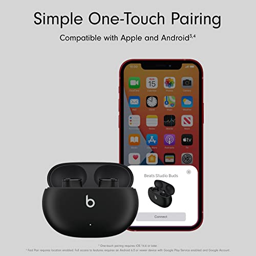 Beats Studio Buds - True Wireless Noise Cancelling Earbuds - Compatible with Apple & Android, Built-in Microphone, IPX4 Rating, Sweat Resistant Earphones, Class 1 Bluetooth Headphones - Black