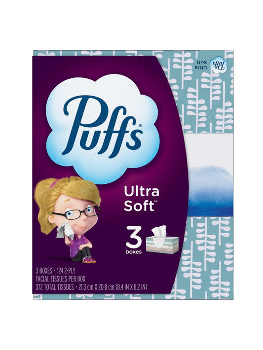 Puffs Ultra Soft Non-Lotion Facial Tissues, White, 124 Tissues Per Box, Pack Of 3 Boxes
				
		        		
	
			
				
				 
					Item # 
					
						
							
							
								4449254
