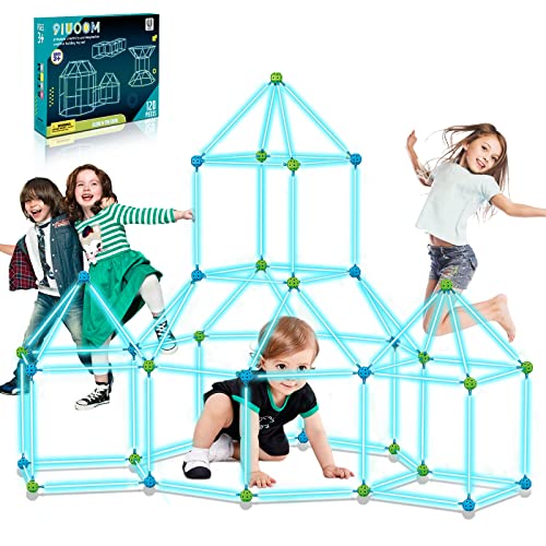 9IUoom Fort Building Kit for Kids 120 Pieces Glow in The Dark Air