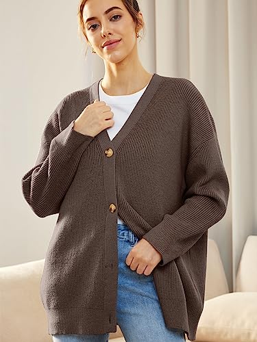 LILLUSORY Women's Cardigan 2023 Open Front Oversized Button Lightweight Sweaters V Neck Loose Cardigans Knit Outwear