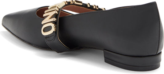 VALENTINO BY MARIO VALENTINO Claudia Logo Strap Flat, Alternate, color, BLACK