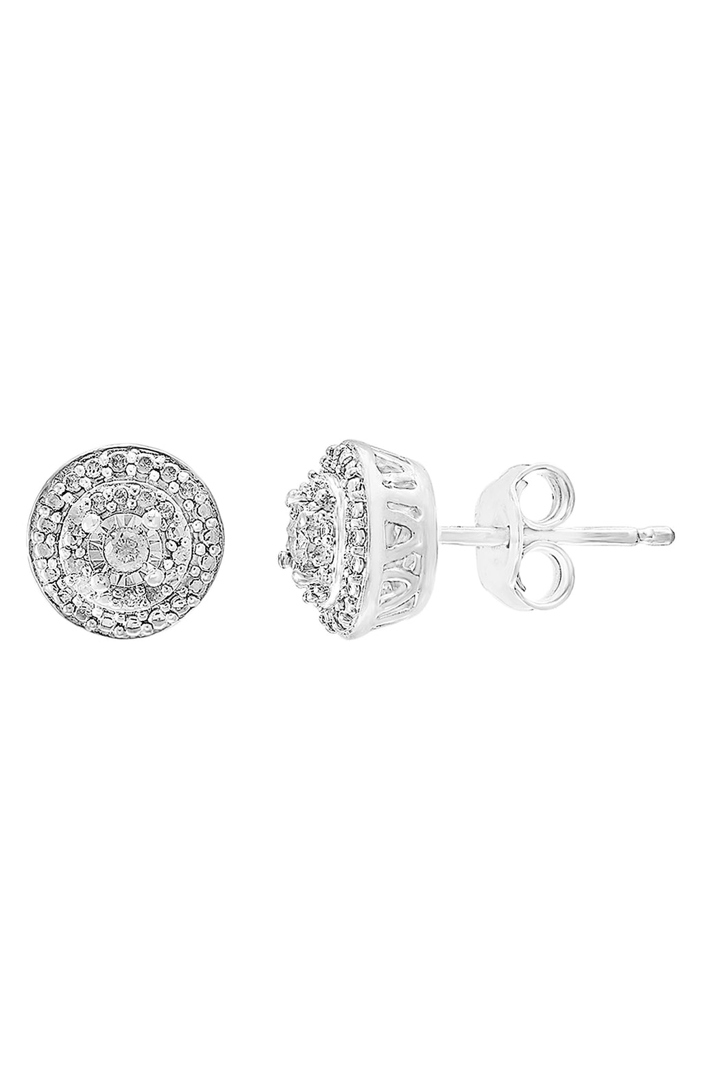 EFFY Sterling Silver Diamond Stud Earrings - 0.10 ctw, Main, color, WHITE