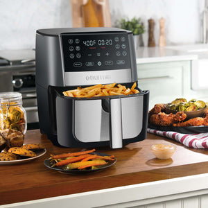 image 7 of Gourmia 8 Qt Digital Air Fryer with FryForce 360 and Guided Cooking, Black/Stainless Steel, GAF826