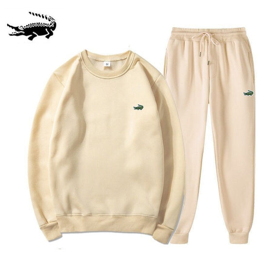 Autumn Winter Fleece Sportswear Brand Men woman Jogging Hoodie Set Casual Solid Color Printing Embroidery Fashion Sportswear Set